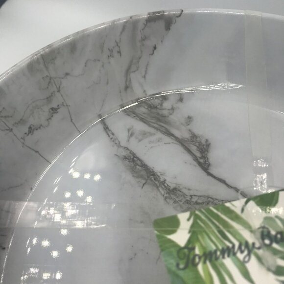 Tommy Bahama Melamine Bowls Plates Set 4 Salad Pasta Faux Marble Look - Picture 5 of 6